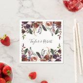 Rustikale Chic Butterum & Plum Floral Wedding Serviette (Beispiel)