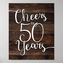 Rustikale Chic-CHEERS BIS 50 JAHRE Print