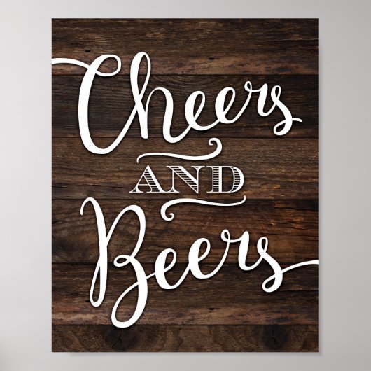 Rustikale Chic CHEERS UND BIER signieren Print Poster (Vorne)