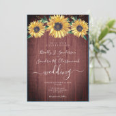 Rustikale Chic Floral Barn Wood Wedding Einladung (Stehend Vorderseite)