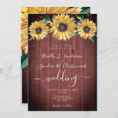 Rustikale Chic Floral Barn Wood Wedding Einladung (Vorne/Hinten)