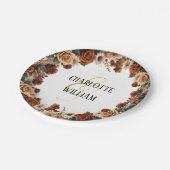 Rustikale Chic Floral Wedding Pappteller (Schrägansicht)