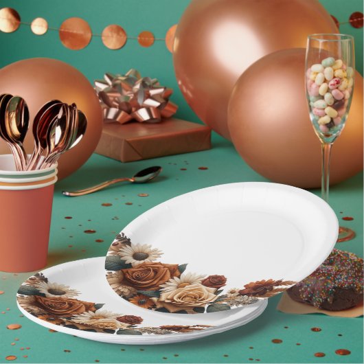 Rustikale Chic Floral Wedding Pappteller (Multi)