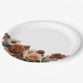 Rustikale Chic Floral Wedding Pappteller (Schrägansicht)