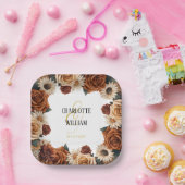 Rustikale Chic Floral Wedding Pappteller (Party)