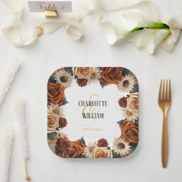 Rustikale Chic Floral Wedding Pappteller