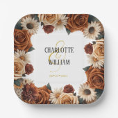Rustikale Chic Floral Wedding Pappteller (Vorderseite)