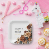 Rustikale Chic Floral Wedding Pappteller (Party)