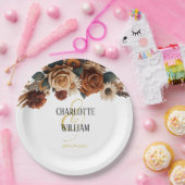 Rustikale Chic Floral Wedding Pappteller (Party)