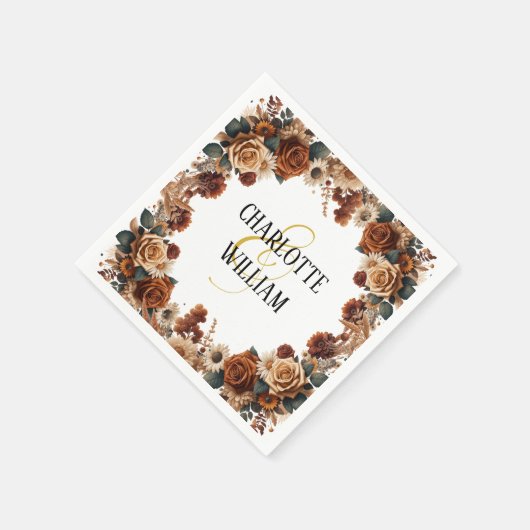 Rustikale Chic Floral Wedding Serviette (Ecke)