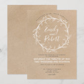 Rustikale Chic Floral Wraath Einladung (Vorne/Hinten)