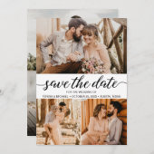 Rustikale Chic Foto Grid Wedding Einladung (Vorne/Hinten)