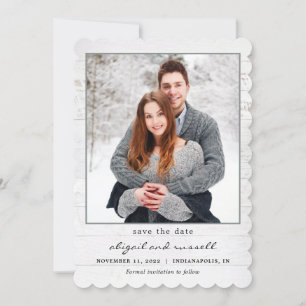 Rustikale Chic-Foto-Hochzeit-Save-The-Date-Karte Feiertagskarte