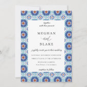 Rustikale Chic Geometric Tile Hochzeit Einladung (Vorderseite)