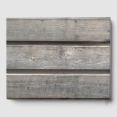 Rustikale Chic Gray Barnwood Wedding Gästebuch (Rückseite)