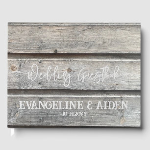 Rustikale Chic Gray Barnwood Wedding Gästebuch
