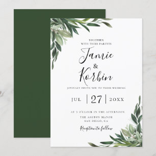 Rustikale Chic Greenerity Hochzeit Einladung
