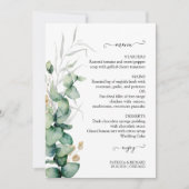 Rustikale Chic Greenerity Wedding Menu Card Einladung (Vorderseite)