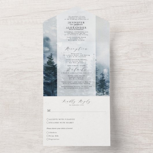 Rustikale Chic Hochzeit in einer Einladung (Innen)