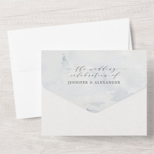 Rustikale Chic Hochzeit in einer Einladung (Rückseite)