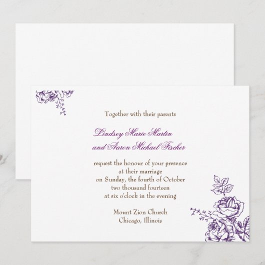 Rustikale Chic Hochzeitseinladung Einladung (Vorne/Hinten)