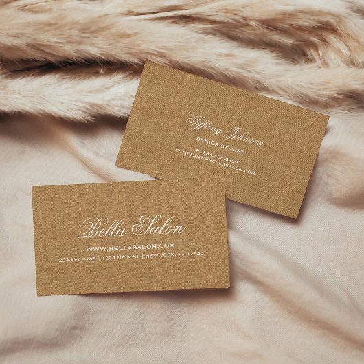 Rustikale Chic Imitate Burlap Visitenkarte