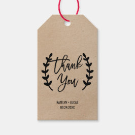 Rustikale Chic Imitate Kraft Danke Ihnen für Tags Geschenkanhänger