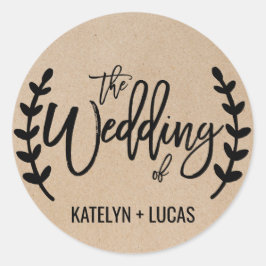 Rustikale Chic Imitate Kraft Hochzeiten Umschlag A Runder Aufkleber