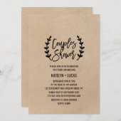 Rustikale Chic Imitate Kraft Kalligrafie Paare Dus Einladung (Vorne/Hinten)