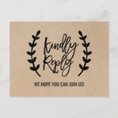 Rustikale Chic Imitate Kraft Menü UAWG Postkarte (Vorderseite)