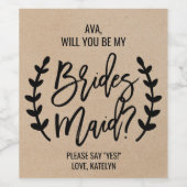 Rustikale Chic Imitate Kraft werden Sie meine Brid Weinetikett (Einzelnes Label)