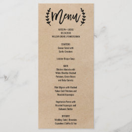 Rustikale Chic Imitats Kraft Calligraphy Menu Card Menükarte