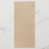 Rustikale Chic Imitats Kraft Calligraphy Menu Card Menükarte (Rückseite)