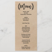 Rustikale Chic Imitats Kraft Calligraphy Menu Card Menükarte (Vorderseite)