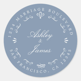 Rustikale Chic-Individuelle Name Hochzeit Rücksend Runder Aufkleber