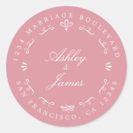 Rustikale Chic-Individuelle Name Hochzeit Rücksend Runder Aufkleber