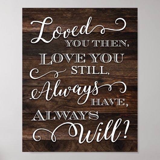 Rustikale Chic LIEBE QUOTE Signatur drucken Poster (Vorne)