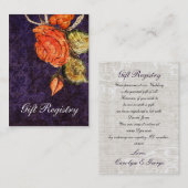 Rustikale Chic Lila Vintage Rose Hochzeit Visitenkarte (Vorne/Hinten)