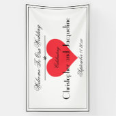Rustikale Chic Names Script Moderne Hochzeit Willk Banner (Vertikal)