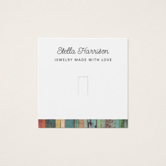 Rustikale Chic Ring Schmuckkarte (Vorderseite)