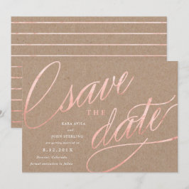 Rustikale Chic Rose Gold retten Termine | Rose Gol Einladung