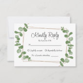 Rustikale Chic Sage Green Eucalyptus RSVP-Karte RSVP Karte (Vorderseite)