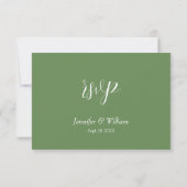 Rustikale Chic Sage Green Eucalyptus RSVP-Karte RSVP Karte (Rückseite)
