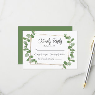 Rustikale Chic Sage Green Eucalyptus RSVP-Karte RSVP Karte