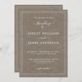 Rustikale Chic Script Kraft Papier Hochzeit Einladung (Vorne/Hinten)