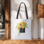 Rustikale Chic Sonnenblumen und Punkte mit Monogra Tasche