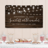 Rustikale Chic String Lights Wood Wedding Banner