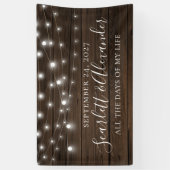 Rustikale Chic String Lights Wood Wedding Banner (Vertikal)