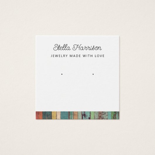 Rustikale Chic Stud Earring Juwelier Display Card (Vorderseite)