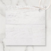 Rustikale Chic Wedding rettet die Date-Gefallen-Ta Geschenkanhänger (Rückseite)